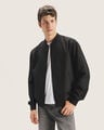 Chamarra Bomber Beige,NEGRO
